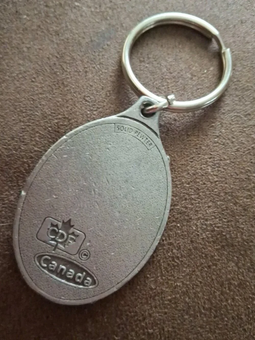 Vintage Canada Keychain Souvenir Solid Pewter 3d polar Bear CDF Signed